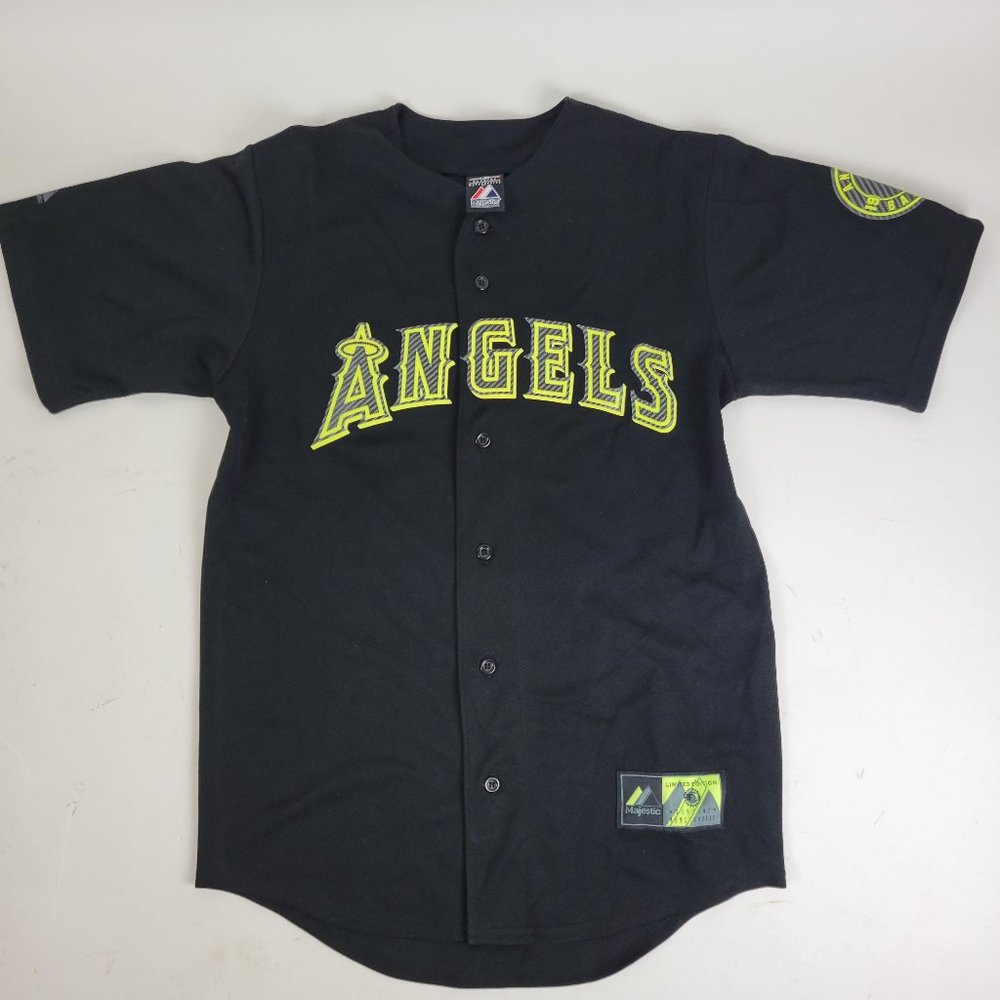 Mike Trout Limited Edition Jersey Majestic Sz Small Angels #27 Sewn Green Black